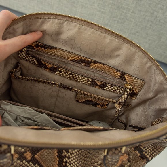 Michael Kors Python Embossed Leather Selma Tote - Picture 11 of 11